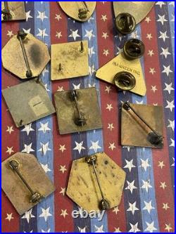Lot of 35 WWII US Army Patch Type DI DUI Metal Insignia Division Command Etc