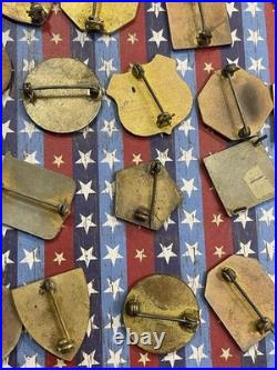 Lot of 35 WWII US Army Patch Type DI DUI Metal Insignia Division Command Etc