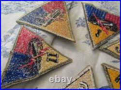 Lot of Vtg. WWII US Army Armor Triangle Patches