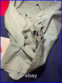 MINT US Army WWII HBT Cotton 13 Star Button Shirt/jacket 40s M1943 M43 36 Large