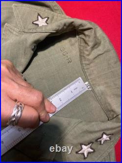 MINT US Army WWII HBT Cotton 13 Star Button Shirt/jacket 40s M1943 M43 36 Large