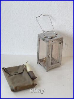 MINT Vintage Original WWII Swiss Army Military Folding Lantern with Canvas bag