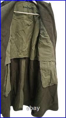Men's 1940s WWII US Army Long Overcoat 36 R Vtg WW2 Wool Great N Scheer & Sons