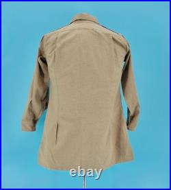 Men's VTG 1940s WWII British Army Aertex Khaki Bush Jacket Sz S 40s WW2