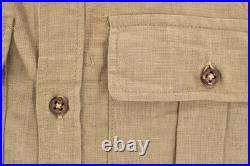 Men's VTG 1940s WWII British Army Aertex Khaki Bush Jacket Sz S 40s WW2
