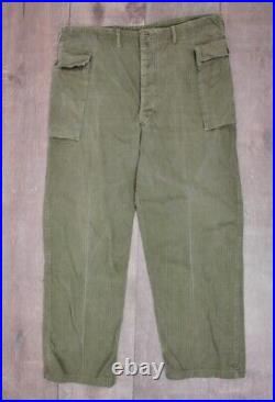 Men's VTG 1940s WWII HBT US Army Cargo Field Pants Sz XL 42X31 40s WW2 Trousers