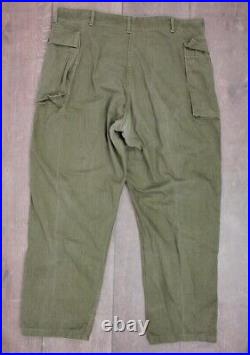 Men's VTG 1940s WWII HBT US Army Cargo Field Pants Sz XL 42X31 40s WW2 Trousers