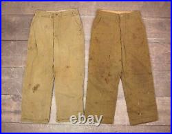 Men's VTG WWII Lot of 6 US Army Tanker Pants Kersey Wool Lined Sz 30-33 WW2 40s