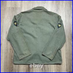 Men's Vintage HBT 13 Star US Army Issued Field Jacket WWII 1940's Medium Rare