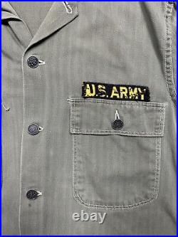 Men's Vintage HBT 13 Star US Army Issued Field Jacket WWII 1940's Medium Rare