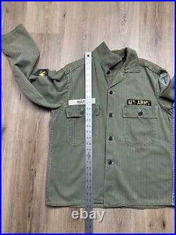 Men's Vintage HBT 13 Star US Army Issued Field Jacket WWII 1940's Medium Rare