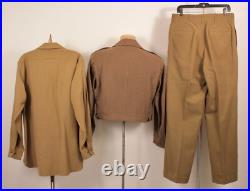 Men's Vtg WWII 63rd Infantry US 5th Army Ike 3 PC Wool Uniform Sz 38 R WW2 40s