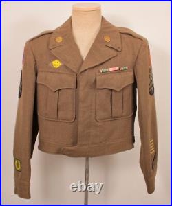 Men's Vtg WWII 63rd Infantry US 5th Army Ike 3 PC Wool Uniform Sz 38 R WW2 40s