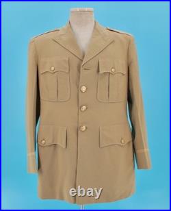 Men's Vtg WWII US Army Khaki Wool Officer's Summer Uniform Jacket Sz M WW2 40s
