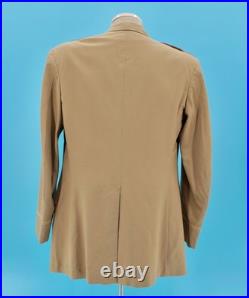 Men's Vtg WWII US Army Khaki Wool Officer's Summer Uniform Jacket Sz M WW2 40s