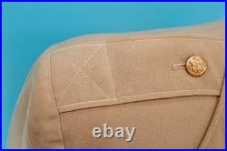 Men's Vtg WWII US Army Khaki Wool Officer's Summer Uniform Jacket Sz M WW2 40s