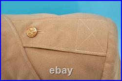 Men's Vtg WWII US Army Khaki Wool Officer's Summer Uniform Jacket Sz M WW2 40s