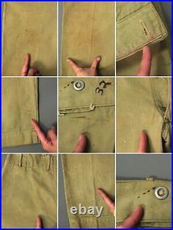 Men's WWII 1940s Canadian Army Cotton Work Pants 32x31 40s Vtg Military Trousers