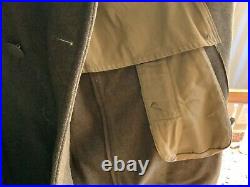 Militaria WW2 US Army 1942 Melton Wool Double Breasted OD Trenchcoat Size 34R