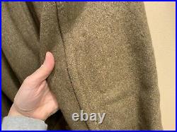 Militaria WW2 US Army 1942 Melton Wool Double Breasted OD Trenchcoat Size 34R