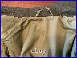 Militaria WW2 US Army 1942 Melton Wool Double Breasted OD Trenchcoat Size 34R