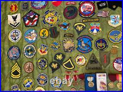 Military Junk Drawer Lot, WW2 Modern Boy Scout Medals Patches USMC Army Navy