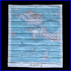 Mint Condition WWII 1943 New Guinea US Army Navy Pilot Pacific Bailout Silk Map