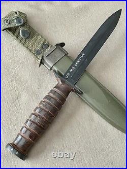 Mint WW II US M3 Camillus Blade Marked Trench Fighting Knife M8 Army Airborne EX