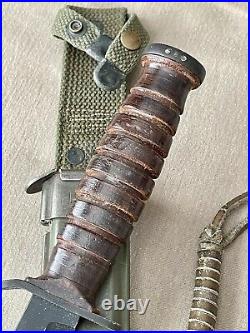 Mint WW II US M3 Camillus Blade Marked Trench Fighting Knife M8 Army Airborne EX