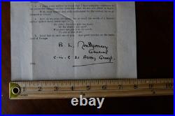Montgomery D-Day Letter to Troops 1944 WWII. 21 Army Group, Original. Britain