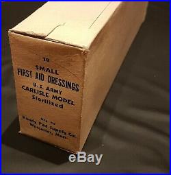 NOS Original WW2 US Army Box of 10 Small First Aid Dressings Carlisle Bandages