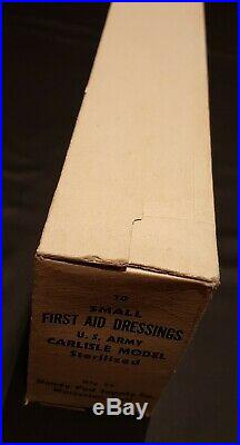 NOS Original WW2 US Army Box of 10 Small First Aid Dressings Carlisle Bandages