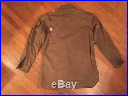 NOS Original Ww2 World War 2 Wwll US Army Wool Flannel Shirt 15 1/2 34 date 1942
