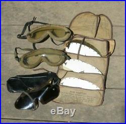 NOS WW2 U. S. Army Polaroid All Purpose Goggle Kit 1021 Complete Tanker B-8 Pilot