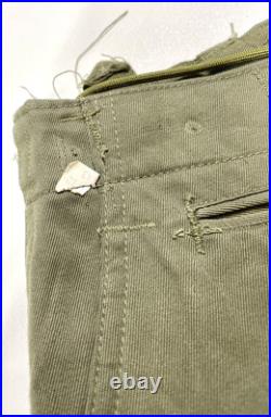 NOS WWII Cotton Field Trousers Size 46x32 HBT OD Green Cutter Tag Pants US Army