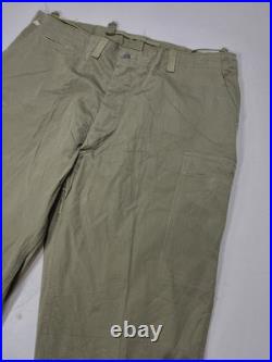 NOS WWII Cotton Field Trousers Size 46x32 HBT OD Green Cutter Tag Pants US Army
