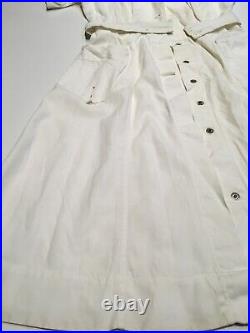 Named Original WWII US Army WAC Womens Hospital Uniform Dress Nurse Poplin White