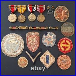Named WWII Lot US Army Airborne Infantry Medals Paratrooper Patches Engraved GCM
