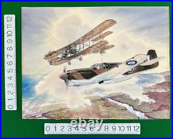 ORIGINAL 1941 P-51 MUSTANG Mark Painting ART WWII US ARMY AIR CORPS P51 Vintage