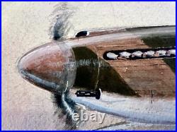ORIGINAL 1941 P-51 MUSTANG Mark Painting ART WWII US ARMY AIR CORPS P51 Vintage