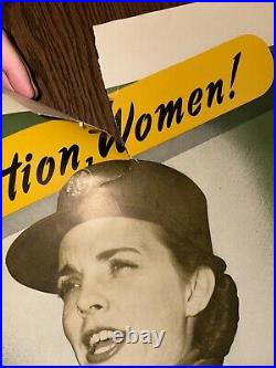 ORIGINAL 37 x 25 WWII Join the WAAC Women's Army Auxiliary Corps Poster Women