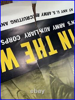 ORIGINAL 37 x 25 WWII Join the WAAC Women's Army Auxiliary Corps Poster Women