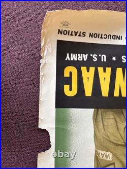 ORIGINAL 37 x 25 WWII Join the WAAC Women's Army Auxiliary Corps Poster Women