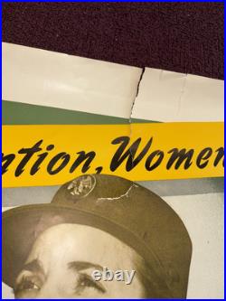 ORIGINAL 37 x 25 WWII Join the WAAC Women's Army Auxiliary Corps Poster Women