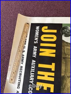 ORIGINAL 37 x 25 WWII Join the WAAC Women's Army Auxiliary Corps Poster Women