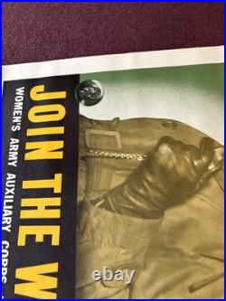 ORIGINAL 37 x 25 WWII Join the WAAC Women's Army Auxiliary Corps Poster Women