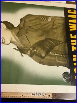 ORIGINAL 37 x 25 WWII Join the WAAC Women's Army Auxiliary Corps Poster Women