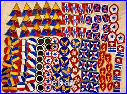 ORIGINAL LARGE GROUP LOT OF 130 WWII US Army Military Patches #4