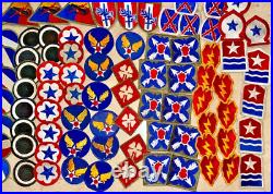 ORIGINAL LARGE GROUP LOT OF 130 WWII US Army Military Patches #4