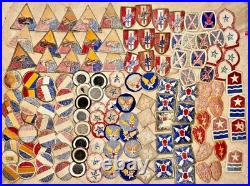 ORIGINAL LARGE GROUP LOT OF 130 WWII US Army Military Patches #4